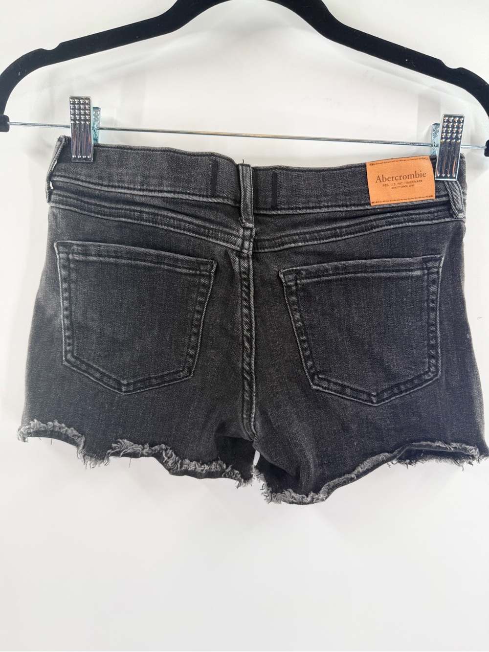 EUC Abercrombie Kids Black Wash Low Rise Midi Shorts - Picture 4 of 6